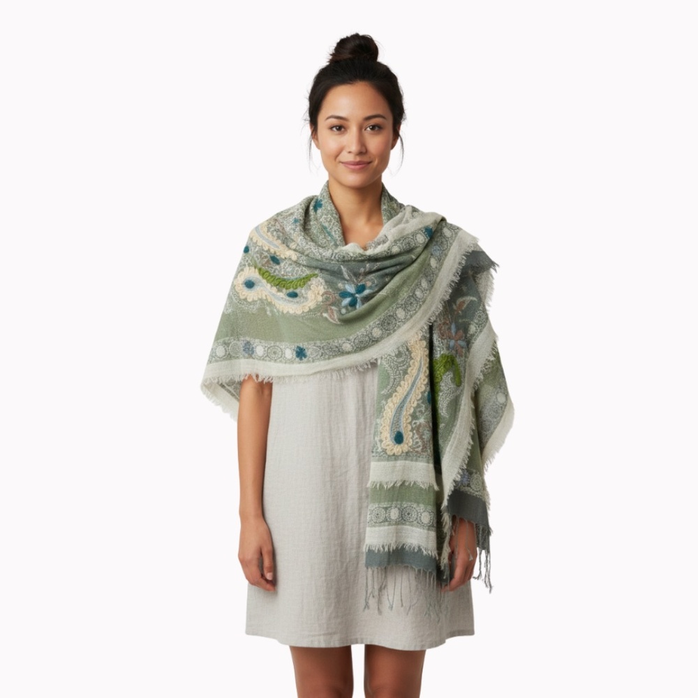 Athena Green Shawl/Scarf